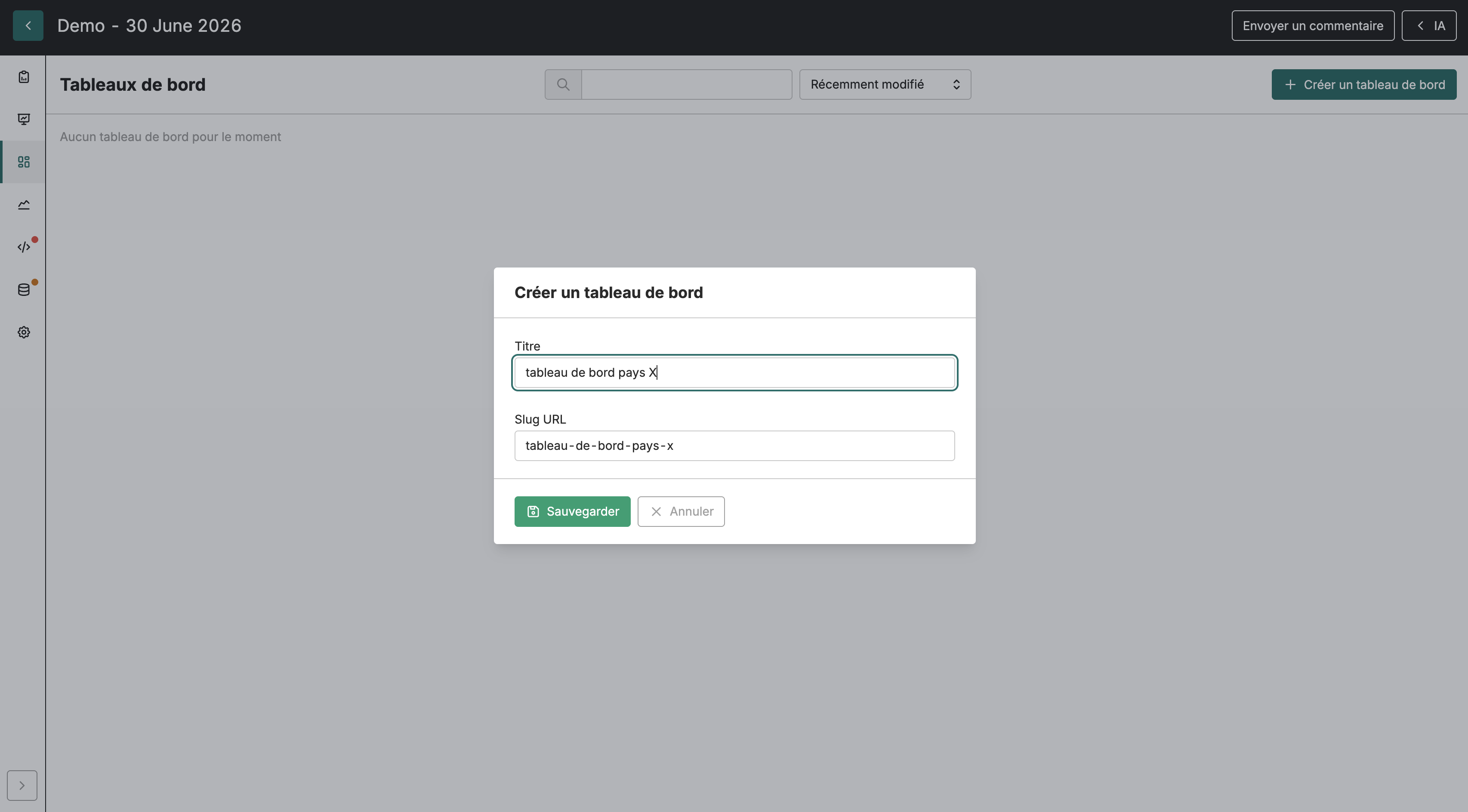 Creating a Dashboard FR