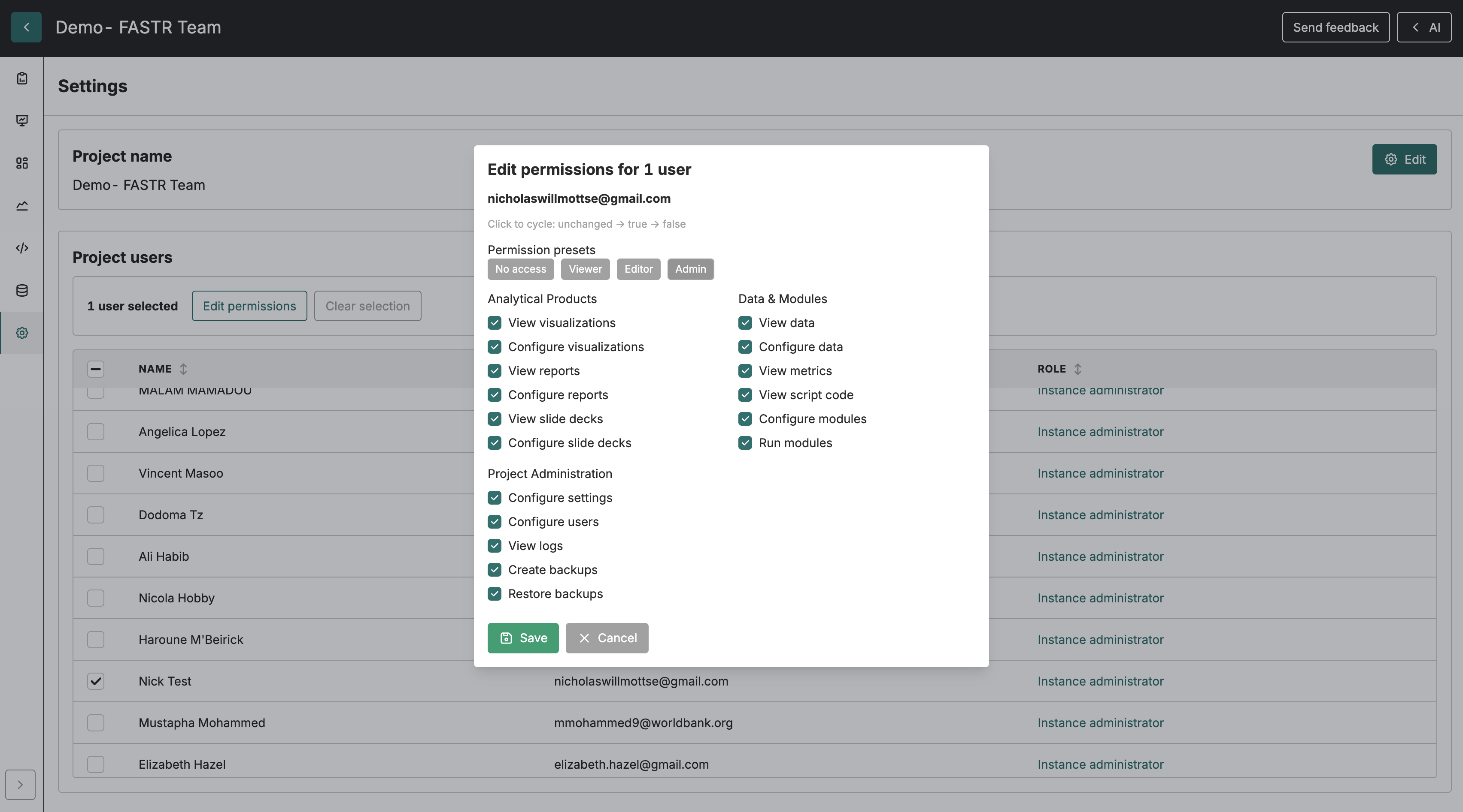 User Permissions Project