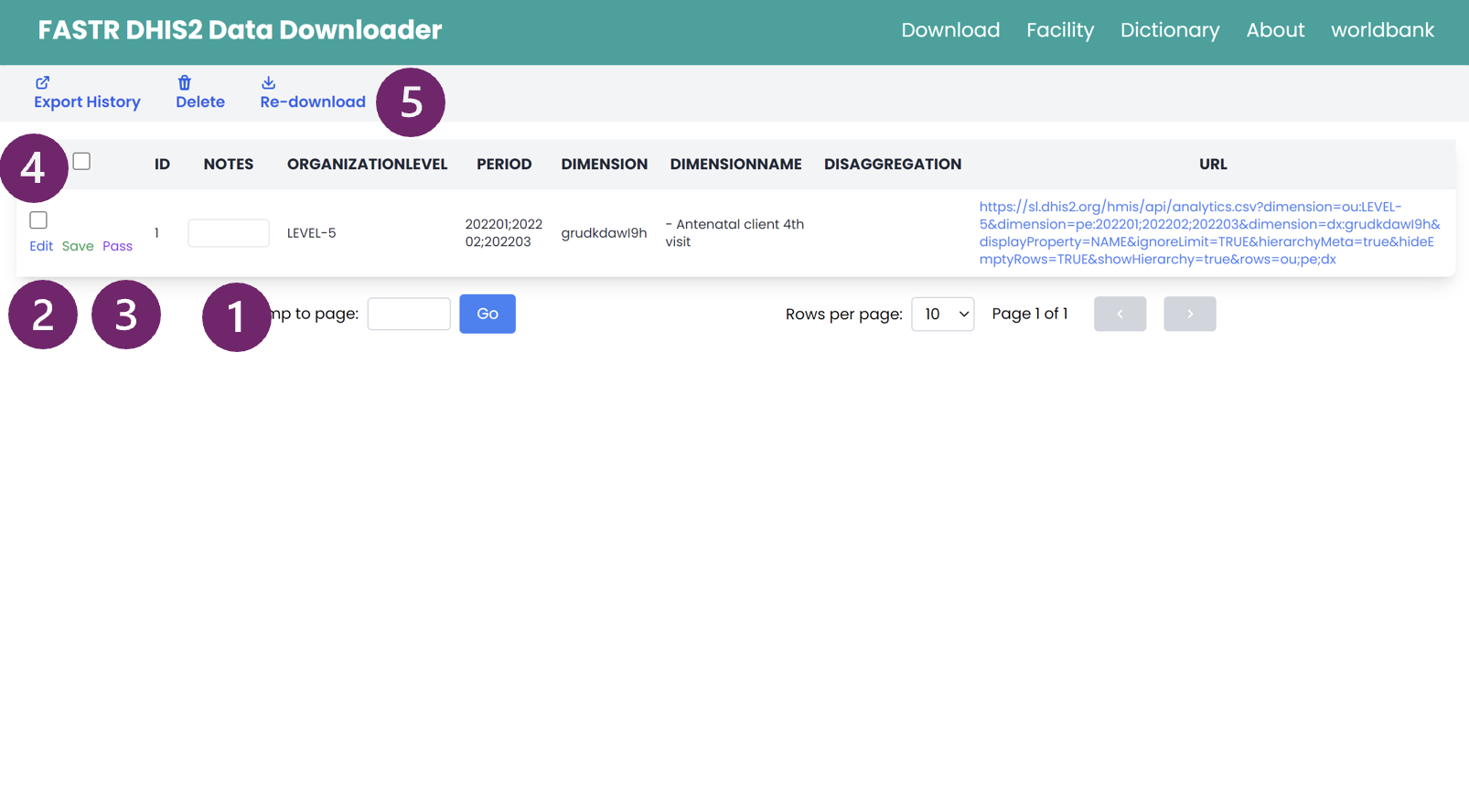 Data Downloader history h:380