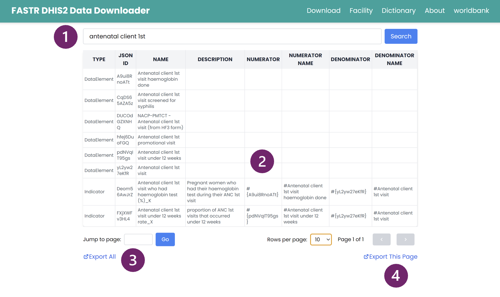 Data Downloader dictionary h:380